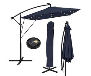 ML-Design Parasol Déporté Ø 330 cm sans/avec LED en Aluminium avec Manivelle, Protection UV50+ et Tissu Imperméable, Inclinable et Rotatif 360°, Meuble de Jardin Terrase, Housse et Support Inclus