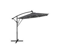 ML-Design Parasol Déporté avec LED Solaire Ø 300 cm Anthracite en Aluminium à Manivelle,