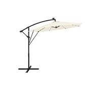 ML-Design Parasol Déporté avec LED Solaire Ø 300 cm Beige en Aluminium à Manivelle, Beige