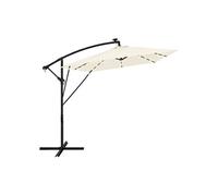 ML-Design Parasol Déporté avec LED Solaire Ø 330 cm Beige en Aluminium à Manivelle,