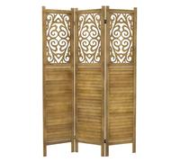 ML-Design Paravent Intérieur Tokio, Naturel, 170x121 cm, en Bois, à 3 Panneaux Pliables, Cloison de Séparation Décorative Séparateur de Pièce Diviseur Écran d'Intimité Vestiare Protection Visuelle