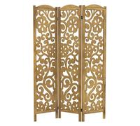 ML-Design Paravent Intérieur Yokohama, Naturel, 172x121 cm, en Bois, à 3 Panneaux Pliables, Cloison de Séparation Décorative Séparateur de Pièce Diviseur Écran d'Intimité Vestiare Protection Visuelle