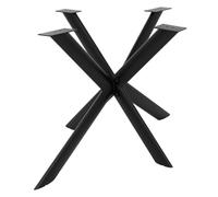 ML-Design Pied de Table à Manger Spider en Métal Noir, Réglable, Intérieur Extérieur, Piètement Support Plan de Travail Bureau Meubles, Résistante aux Intempéries, Profil Ovale en Acier 120x78x71,5 cm