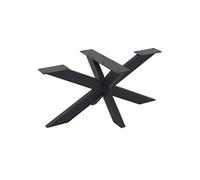 ML-Design Pied de Table Spider 58x43x98 cm, Structure en Croix, Noir, en Métal, Revêtement en Poudre, 150 kg, Design Industriel, Protection du Sol Inclus, Construction Robuste, Matériel de Fixation
