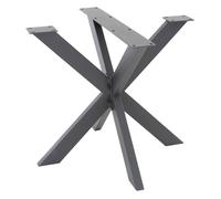 ML-Design Pied de Table Spider 85x71x85 cm, Structure en Croix, Anthracite, en Métal, Revêtement en Poudre, 150 kg, Design Industriel, Protection du Sol Inclus, Robuste, avec Matériel de Fixation