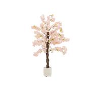 Plante artificielle cerisier ML-Design 120 cm en plastique avec pot pour intérieur et extérieur