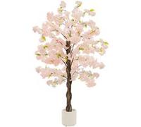 Plante artificielle cerisier ML-Design 150 cm en plastique avec pot pour intérieur et extérieur