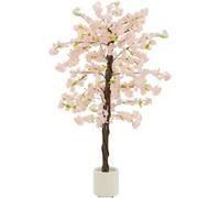 Plante artificielle cerisier ML-Design 180 cm en plastique avec pot pour intérieur et extérieur