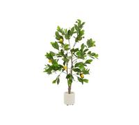 ML-Design Plante Artificielle Citronnier 130 cm Faux Arbre Décoratif Imitation Réaliste en