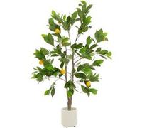 ML-Design Plante Artificielle Citronnier 130 cm Faux Arbre Décoratif Imitation Réaliste en Grün