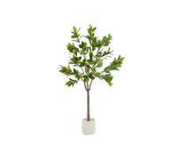 Plante artificielle citronnier ML-Design 160 cm en plastique avec pot pour intérieur et extérieur
