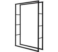 ML-Design Porte Bûches de Cheminée, 100x25x150cm, Noir, Métallique, en Acier Revêtue par Poudre, Intérieur/Extérieur, Support pour Bois de Chauffage, Étagère Rangement Aide à l'Empilage Bois de Poêle