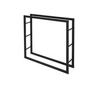 ML-Design Porte Bûches de Cheminée, 100x25x100cm, Noir, Métallique, en Acier Revêtue par