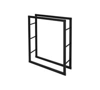 ML-Design Porte Bûches de Cheminée, 80x25x100 cm, Noir, Métallique, en Acier Revêtue par