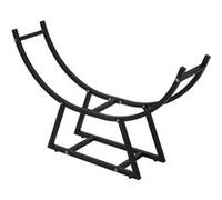 ML-Design Porte Bûches de Cheminée, 94x21x55 cm, Noir, Demi-Lune, Métallique, en Acier Noir G