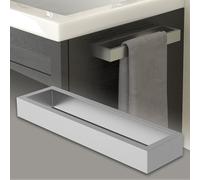 ML-Design Porte-Serviettes sans Perçage, Autocollante, 26 cm, Argent, Acier INOX, Range-Serviettes à Suspendre, Support Mural, Design Moderne, pour Salle de Bain, Cuisine, 3 Bandes Adhésives Incluses