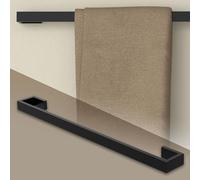 ML-Design Porte-Serviettes sans Perçage, Autocollante, 62 cm, Noir, en Acier, Range-Serviettes à Suspendre, Support Mural, Design Moderne, pour Salle de Bain, Cuisine, 2 Bandes Adhésives Incluses