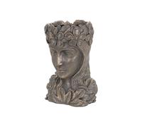 ML-Design Pot de Plantes/Fleurs Tête de Déesse, 21x16x32 cm, Bronze, Résine,