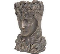 ML-Design Pot de Plantes/Fleurs Tête de Déesse, 21x16x32 cm, Bronze, Résine, Bronze G