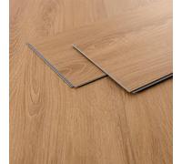 ML-Design Revêtement de Sol Clipsable en Vinyle 122cm x 18cm x 4,2mm 7,7m²/35 Planches Marron Clair Chêne Sable Imitation de Parquet Lames en PVC Emboîtables Antidérapant Étanche Classe Charge 34