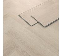 ML-Design Revêtement de Sol Clipsable en Vinyle 61cm x 12,8cm x 4,2mm 1,56 m²/20 Planches Marron Chêne à Chevrons Clair Imitation Parquet Lames PVC Emboîtables Antidérapant Étanche Classe Charge 34