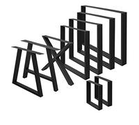 ML-Design Set 2 Pieds de Table, 90 x 72 cm, Noir, Rectangulaire, en Acier Revêtu de Poudre, Pied de Meuble Banc, Support Profil Carré, Design Industriel, Piètement de Table à Manger Bureau