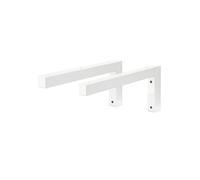 ML-Design Set 2x Consoles Murale en Forme de L, 350x150x30 mm, Blanc, Acier, Design