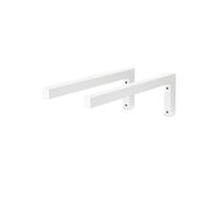 ML-Design Set 2x Consoles Murale en Forme de L, 400x150x30 mm, Blanc, Acier, Design