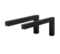 ML-Design Set 2x Consoles Murales en Forme de L, 350x150x30 mm, Noir, Acier, Design Flottant Équerre, Supports d'Étagère en Angle pour Lavabo/Table pour Salle de Bain/Salon, Matériel de Montage Inclus