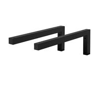 ML-Design Set 2x Consoles Murales en Forme de L, 400x150x30 mm, Noir, Acier, Design Flottant Équerre, Supports d'Étagère en Angle pour Lavabo/Table pour Salle de Bain/Salon, Matériel de Montage Inclus