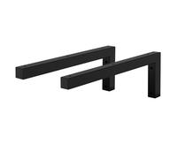 ML-Design Set 2x Consoles Murales en Forme de L 400x150x30 mm Noir Acier Design Flottant Équerre Supports d'Étagère en Angle po