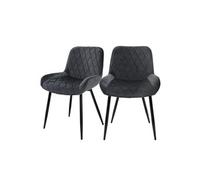 ML-Design Set de 2 Chaises de Salle à Manger - Anthracite - Style Rétro - Assise