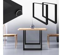 ML-Design Set de 2 Pieds de Table, 60 x 72 cm, Rectangulaire, Noir, en Acier Revêtu de Poudre, Pied de Meuble Banc, Support Profil Carré, Design Industriel, Piètement pour Bureau Table à Manger