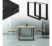 ML-Design Set de 2 Pieds de Table, 80 x 72 cm, Rectangulaire, Noir, Acier Revêtu de Poudre, Pied de Meuble Piètement Banc, Support Profil Carré, Design Industriel, pour Table à Manger Bureau