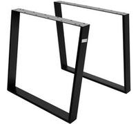 ML-Design Set de 2 Pieds de Table 80GRAD Inclinaison, 75x72 cm, Noir, Design Industriel, Profil 8x2 cm, Support de Plateau Inclinés, Patins de Meubles en Métal, pour Table Basse/Banquette