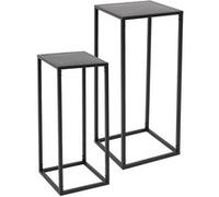ML-Design Set de 2 Supports de Fleurs, Noir, 20x60x20/30x70x30 cm, en Métal Robuste, Revêtement en Poudre, Porte-Plantes Moderne, Tabouret de Fleurs, Intérieur et Extérieur, Résistant aux Intempéries