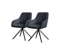 ML-Design Set de 2x Chaise de Salle à Manger, Anthracite, en Textile Tissé, Chaise Schwarz