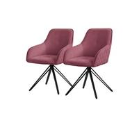 ML-Design Set de 2x Chaise de Salle à Manger, Vieux Rose, en Textile Tissé, Chaise