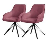 ML-Design Set de 2x Chaise de Salle à Manger, Vieux Rose, en Textile Tissé, Chaise