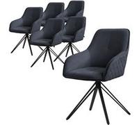 ML-Design Set de 6x Chaise de Salle à Manger, Anthracite, en Textile Tissé, Chaise