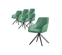 ML-Design Set de 6x Chaise de Salle à Manger, Vert, en Textile Tissé, Chaise Rembourrée