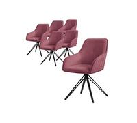 ML-Design Set de 6x Chaise de Salle à Manger, Vieux Rose, en Textile Tissé, Chaise Altrosa