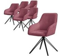 ML-Design Set de 6x Chaise de Salle à Manger, Vieux Rose, en Textile Tissé, Chaise Altrosa