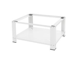 ML-Design Socle pour Machine à Laver avec Étagère, en Acier, Blanc, 63x54 cm, jusqu'à 150 kg, Support Lave-Linges Standard, Pieds Antidérapants, Support Base de Lave-Linge, Estrade de 32 cm de Haut