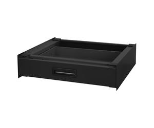 ML-Design Socle pour Machine à Laver avec Tiroir Coulissant, Acier, Noir, 60,5x54 cm, Noir, Antidérapant, Support Base de Lave-Linge, Kit de Montage Intermédiaire Universel, Tiroir Rangement Amovible