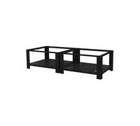 ML-Design Socle pour Machine à Laver Double avec 2 Etagère, Acier, Noir, 128x54 cm,