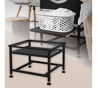 ML-Design Socle Surélevé pour Lave-Linge avec Plateau Coulissant Intégré, Support Sèche-Linge, Pieds Réglables en Hauteur, Capacité 150 kg, Base Réhausseur Séchoir avec Rangement, en Acier Noir