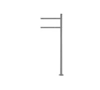 ML-Design Support Piédestal Socle pour Boîte aux Lettres Argenté en Acier Inoxydable Rond Hauteur Totale 120 cm Autoportant Poteau