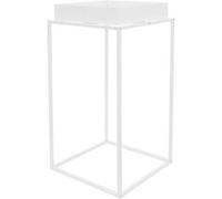 ML-Design Support pour plantes en métal blanc 45x45x88 cm avec cache-pot et plateau amovible, table d'appoint empilable pour fleurs, résistant aux intempéries, bac décoratif design minimaliste Weiß G