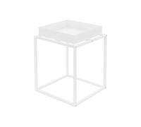 ML-Design Support pour Plantes, Métal Blanc, 35x35x46 cm, Carré, Empilable, Surface de